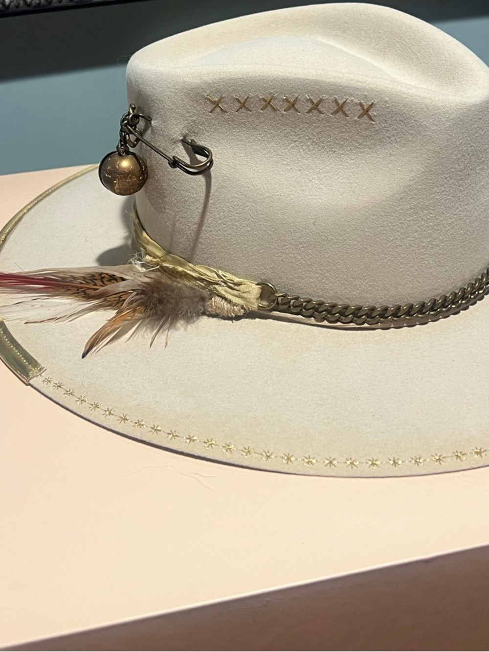 Teressa Foglia - Lace Hat - New in Box - Sz -7 3/8 - Picture 8 of 11